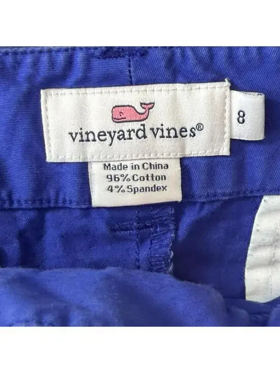 Vineyard Vines Women's Size 8 Blue Embroidered Whale Chino Mini Skirt w/ Pockets - Picture 7 of 9